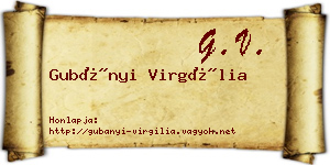 Gubányi Virgília névjegykártya